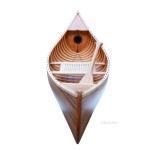 K037M Wooden Canoe With Ribs Matte Finish- 6'L 